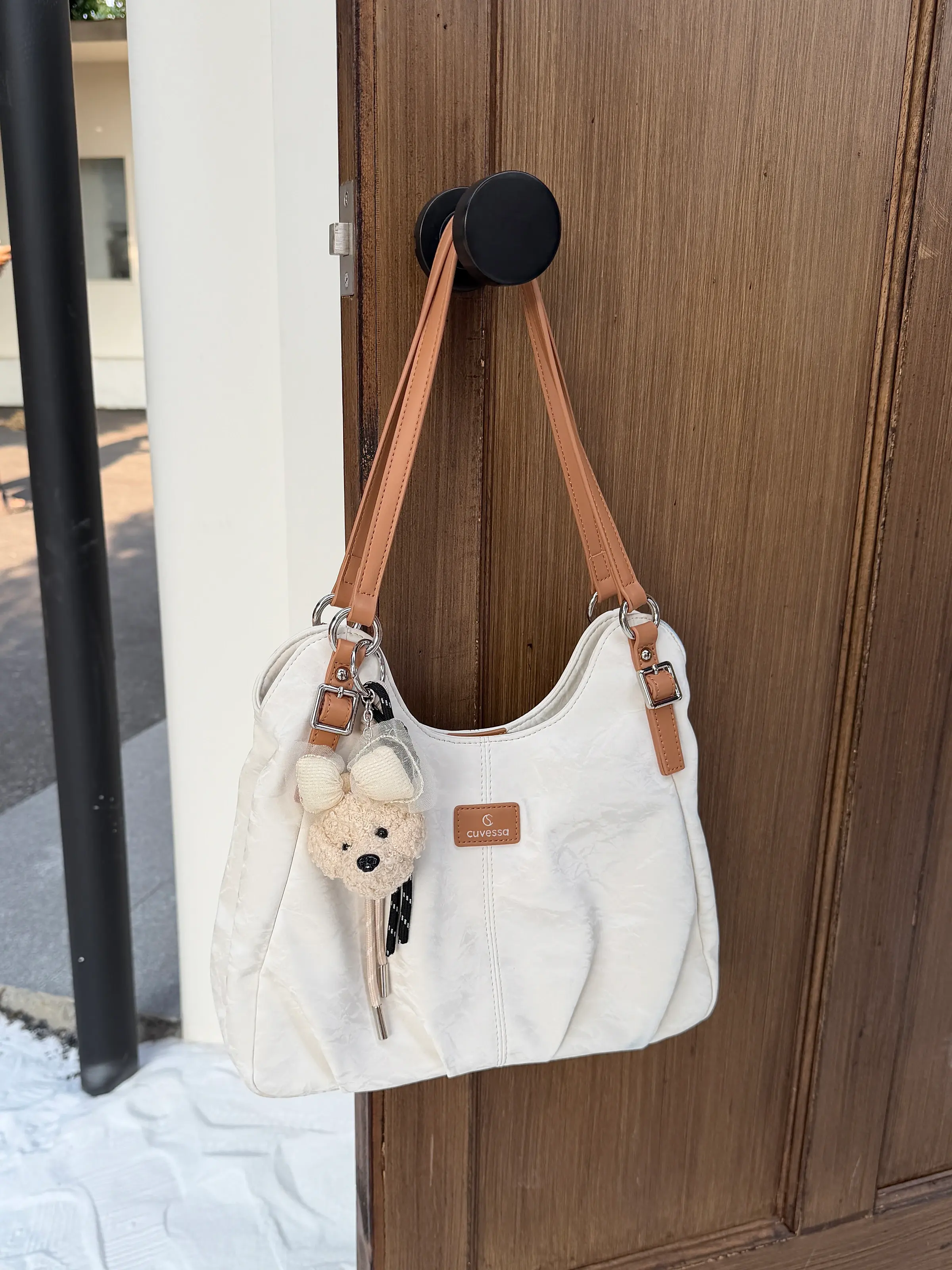 Elia Ivory Slouch Shoulder Bag — view 11