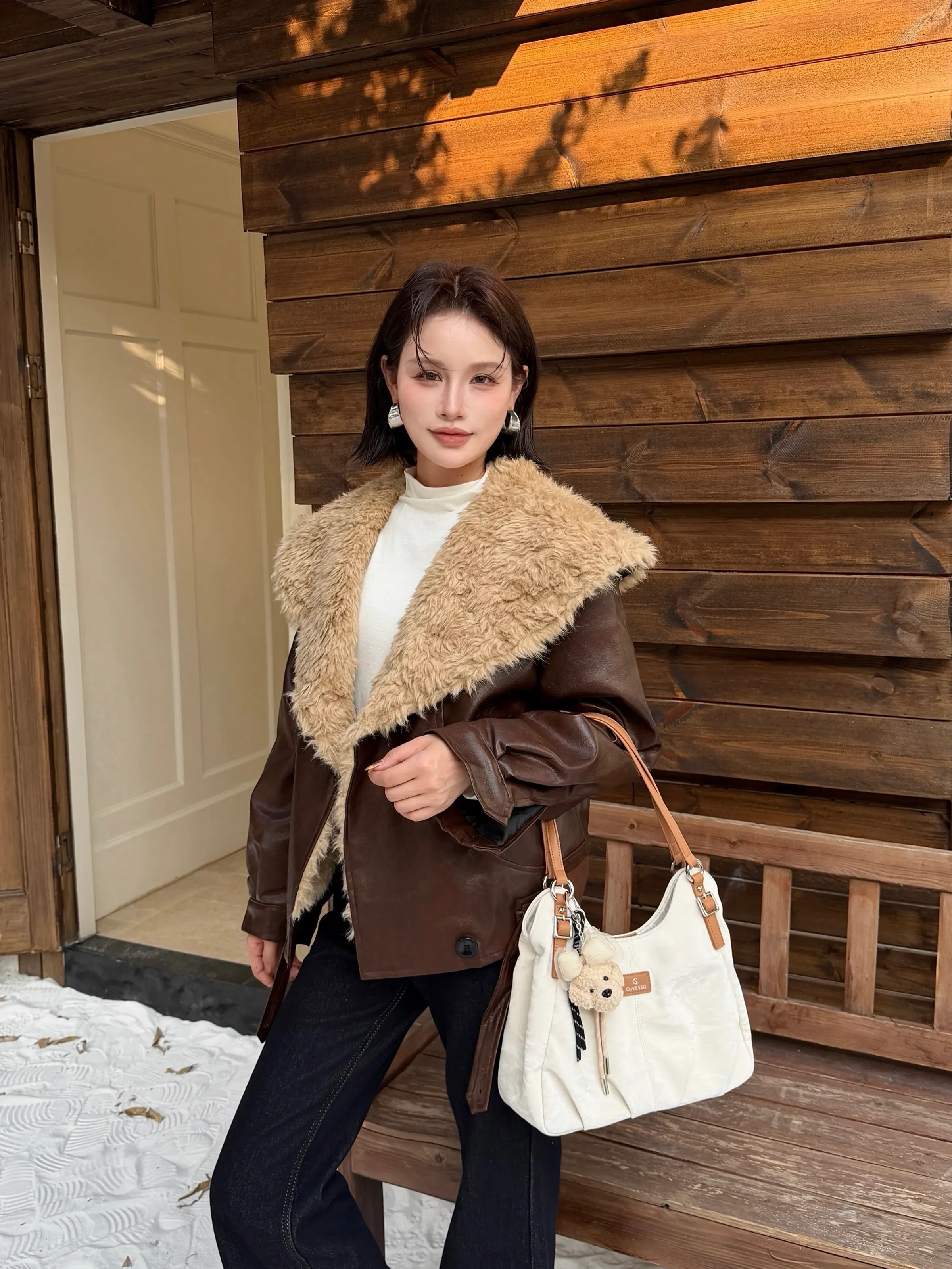 Elia Ivory Slouch Shoulder Bag — view 3