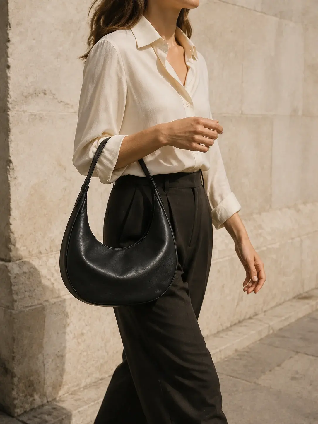 Arc Shoulder Bag styled for everyday wear